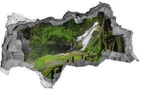 Diera 3D v stene na stenu Vodopád v džungli nd-b-120475287