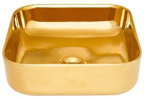 Invena Reja, keramické umývadlo na dosku 390x390x140 mm, zlatá lesklá, INV-CE-39-009-C