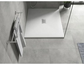 Mexen Hugo, obdĺžniková sprchová vanička SMC 140 x 100 cm, biela, oceľová krytka, 42101014-X