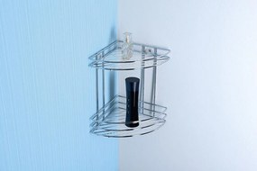Aqualine Aqualine, Chrom LINE drôtená rohová polica dvojitá, chróm, 37010