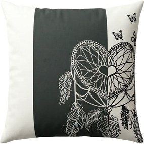 Bavlnená obliečka na vankúš TIRSO POLY 45x45 cm, sivo-biela