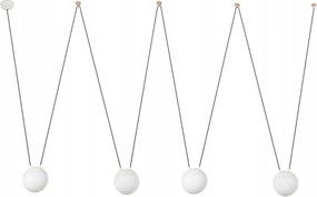 Faro Mine Glass Space závesné svietidlo 4xE27, biela, 8m kábel, design