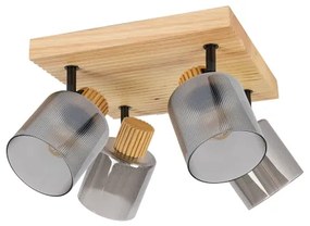 Brilagi - Bodové svietidlo HYGGE 4xE14/15W/230V kaučukovník/dymová