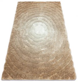 Moderný koberec FLIM 008-B1 shaggy, kruhy, hnedý