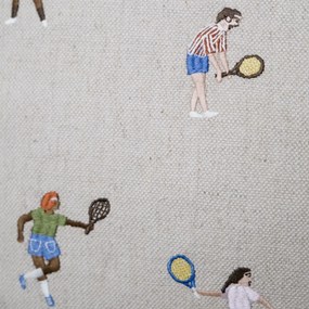 Fine Little Day Ľanový poťah na vankúš Tennis Embroidered 48 x 48 cm