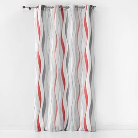 Červeno-biely záves 140x260 cm Ondulys – douceur d'intérieur