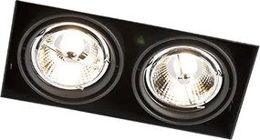 Zapustené bodové svetlo čierne GU10 AR70 bez rámu 2-žiarovkové - Oneon