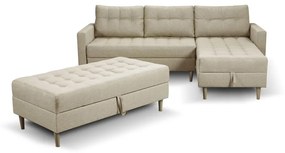 Furniture Sobczak Rohová sedacia súprava Pires s taburetom - Béžová