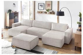 Béžový menčestrový taburet Nihad – Bobochic Paris