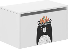 Wooden Toys KONTAJNER NA HRAČKY MEDVEDÍK ČIERNO-BIELY