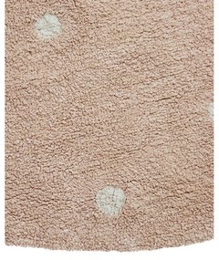 Svetloružový prateľný ručne tkaný bavlnený detský koberec ø140 cm Round Dot Rose – Lorena Canals