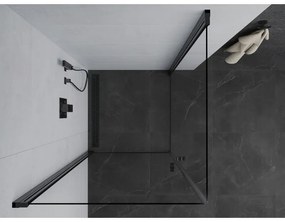 Mexen Pretoria Duo, sprchovací kút s 2-krídlovými dverami 80 (dvere) x 80 (dvere) cm, 6mm číre sklo, čierny profil, 852-080-080-70-00-02