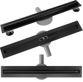 Rea Neox Slim Pro, sprchový odtokový žľab 60cm, čierna matná, REA-G2700