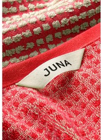 Červený froté uterák z Bio bavlny 50x100 cm Check – JUNA