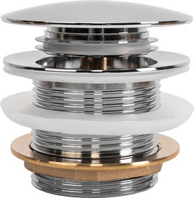 Rea Rea, univerzálna vaňová odtoková zátka typu Click-Clack 6cm, bez prepadu, chrómová, REA-W2013