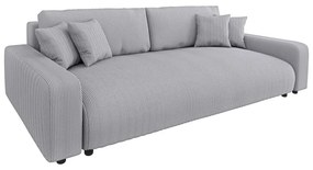 Svetlosivá menčestrová rozkladacia/s úložným priestorom pohovka 234 cm Sara – Ropez