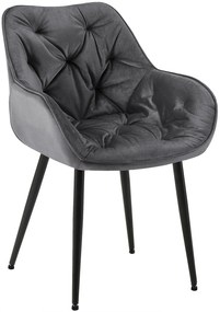 Stolička Tanna - zamat - Tmavo sivá