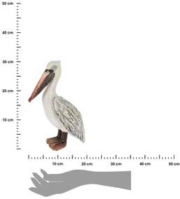 Záhradná figúrka z polyresinu Pelican, 29 cm, biela