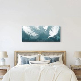 Obraz - Biela pierka (120x50 cm)