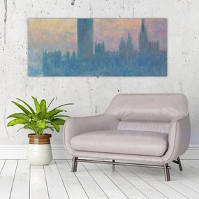 Obraz - Claude Monet, The Houses of Parliament, Sunset, reprodukcia (120x50 cm)