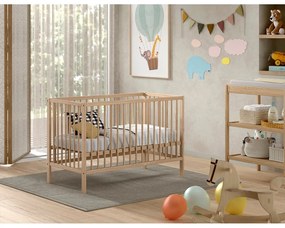 Postieľka z borovicového dreva v prírodnej farbe 60x120 cm DINO – Vipack