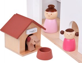 JOKOMISIADA Moderný drevený domček pre bábiky v štýle LOFT + bábiky a nábytok ZA5073