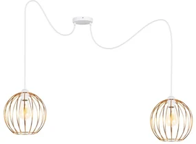 Belis Luster na lanku MATT 2xE27/60W/230V pavúk biela/medená BE0731