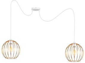 Luster na lanku MATT 2xE27/60W/230V pavúk biela/medená