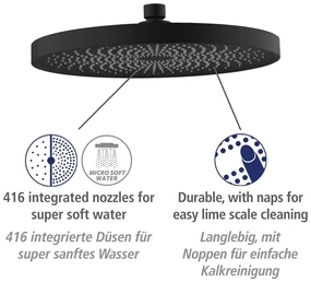Čierny sprchový set z nerezovej ocele 120 cm Soft Water - Wenko