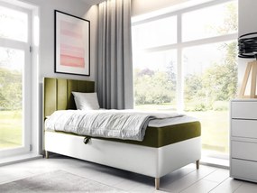 Kontinentálna posteľ Junior Kamire 1, Strana: ľavá, Rozmer postele: 80x200, Dostupné poťahy: ekokoža Soft 017 (biela) + Fresh 12