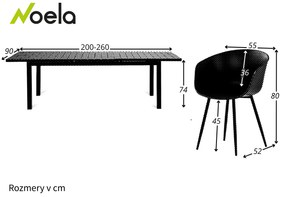 Noela Záhradný jedálenský set Grande Lungo + 10x stolička Rikke