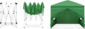 Záhradný stan so 4 stenami 3x3 m zelená