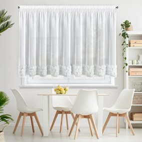 ZÁCLONA NA PÁSKE EVA MINGE ROSES4 350X160 CM BIELA