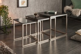 Sada 3 konferenčných stolíkov New Elements čierna 40cm