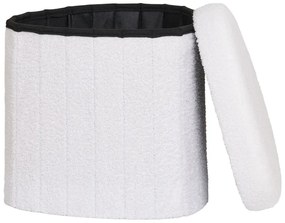 Biely taburet z textílie buklé Medford – House Nordic