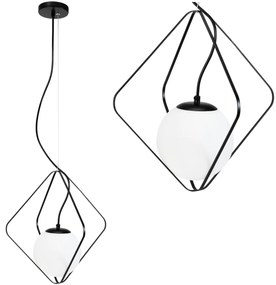 Závesná lampa LA BELLE IV čierna/biela