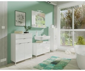 Nástenné zrkadlo s osvetlením/s poličkou 76x75 cm – Germania