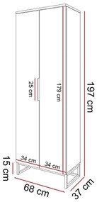 ŠATNÍKOVÁ SKRIŇA VALBO DUB ARTISAN 68 cm