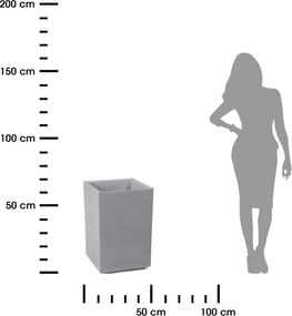 PLASTOVÝ KVETINÁČ NA KOLIESKACH BETONIQUE ECO 60X40X40 CM DREVENÝ DEKOR SIVÁ