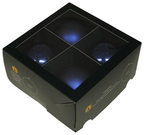 Kolekcia sklenených gúľ vo farbe nočná modrá Variant: srdiečka, Ø:4cm, 12ks