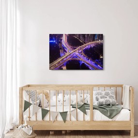 Obraz veľké križovatky v noci (90x60 cm)