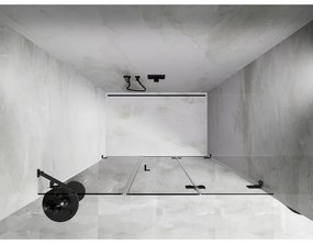 Mexen Lunar-F, pravé sklápacie sprchové dvere 115 cm, 8mm číre sklo, brúsený grafit profil, 836S-115-050-66-00-P