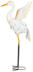 Livarno Home Kovový dekoratívny vták ,biela volavka (100343788)