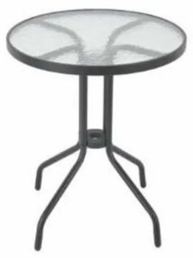 Stôl NINA 60cm, kov+sklo, čierny