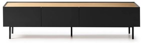 Čierny/v prírodnej farbe TV stolík v dekore duba 180x45 cm Arista – Teulat