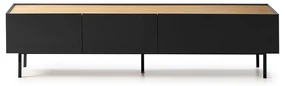 Čierny/v prírodnej farbe TV stolík v dekore duba 180x45 cm Arista – Teulat