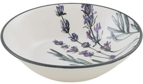 Sada 6 hlbokých tanierov z kameniny s bylinkovýmvzorom, 18 cm