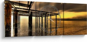 Obraz - Architektúra pri pobreží (s hodinami) (90x30 cm)