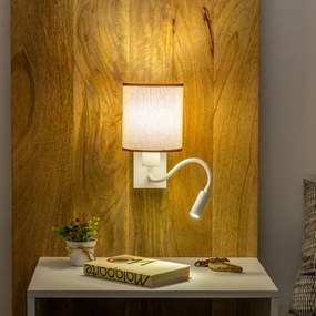 Brilagi - LED Nástenná lampa NUBILA 1xE27/25W/230V + LED/3W biela/hnedá