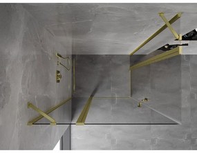 Mexen, Mexen Mist Duo výklopný sprchový kút 115 x 80 cm, transparentný, brúsené zlato - 8A4-115-080-55-00